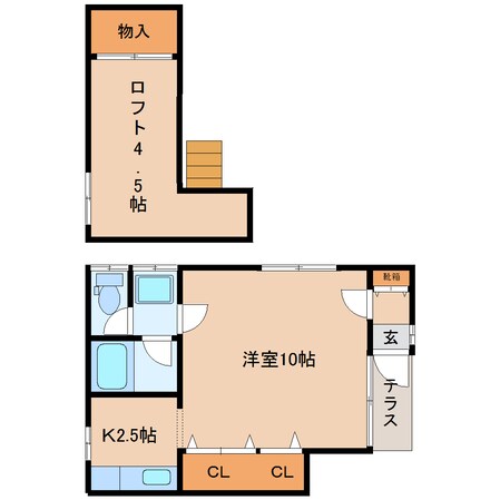 草薙駅 バス12分  西奈小学校前下車：停歩5分 2階の物件間取画像